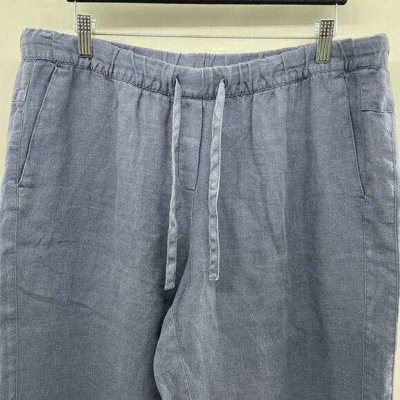 Pure J. Jill LP Petite Pants Garment Dyed Linen Crop Cropped Pockets Drawstring - Picture 3 of 15